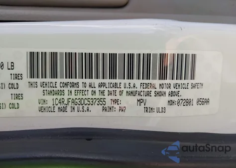 2013 Jeep Grand Cherokee Laredo z USA, uszkodzony, nr VIN 1C4RJFAG3DC537355